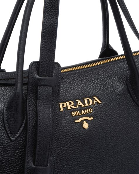 borsa prada in pelle con manici di stoffa|borse prada.